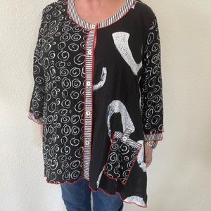 Ali Miles Black and Red Tunic